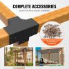 VEVOR Pergola Bracket Kit 6''x6'', 2pcs 4-Way Heavy Duty Corner Bracket Woodworks DIY Post Base Kit, Easy Installation Wooden Beams for Gazebos, Patio
