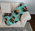 Black and Tan Pomeranian Quilted Blanket 50x60 Artwork Pattern Quilted Throw Blanket for Bed, Couch, Sofa, Soft and Lightweight