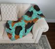 Black and Tan Yorkie Quilted Blanket 50x60 Artwork Pattern Quilted Throw Blanket for Bed, Couch, Sofa, Soft and Lightweight