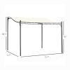 Outsunny 10' x 10' Steel Outdoor Pergola Gazebo, Patio Canopy with Weather-Resistant Fabric and Drainage Holes for Backyard Pool Deck Garden, Cream Wh