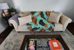 Black and Tan Yorkie Quilted Blanket 50x60 Artwork Pattern Quilted Throw Blanket for Bed, Couch, Sofa, Soft and Lightweight