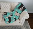 Border Collie Quilted Blanket 50x60 Artwork Pattern Quilted Throw Blanket for Bed, Couch, Sofa, Soft and Lightweight