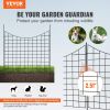 VEVOR Garden Fence, 36.6in(H) x12ft(L) Animal Barrier Fence, Underground Decorative Garden Fencing with 2.5 Inch Spike Spacing, Metal Dog Fence for Th
