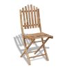 5 Piece Folding Patio Dining Set Bamboo