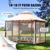 VEVOR Patio Gazebo for 6-8 Person, 10 x 10 FT Backyard Gazebo, with Mosquito Netting, Metal Frame, and PU Coated 180G Polyester, Outdoor Canopy Shelte