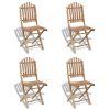 5 Piece Folding Patio Dining Set Bamboo