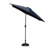 8.8 feet Outdoor Aluminum Patio Umbrella, Patio Umbrella, Market Umbrella with 33 pounds Round Resin Umbrella Base, Push Button Tilt and Crank lift, N