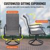 VEVOR 7 Pieces Patio Dining Set, Outdoor Furniture Table and Swivel Chairs Set, All Weather Garden Furniture Table Sets, Iron Patio Conversation Set w