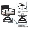 7-Piece Outdoor Patio Aluminum Furniture, Modern Dining Set, including 4 Dining Chairs & 2 Swivel Rockers Sunbrella Fabric Cushioned and Rectangle Din