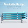 Patio Chaise Lounge Set, 3 Pieces Aluminum Adjustable Pool Lounge Chairs Textilene Sunbathing Recliner with Headrest (Lake Blue,2 Lounge Chairs +1 Tab