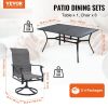 VEVOR 7 Pieces Patio Dining Set, Outdoor Furniture Table and Swivel Chairs Set, All Weather Garden Furniture Table Sets, Iron Patio Conversation Set w