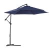 10ft Cantilever Patio Umbrella, Offset Hanging Outdoor Table Umbrella with Tilt Crank, 6 Sturdy Ribs, UV 50+ Protection Sun Shade for Market, Garden,