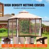 VEVOR Patio Gazebo for 6-8 Person, 10 x 10 FT Backyard Gazebo, with Mosquito Netting, Metal Frame, and PU Coated 180G Polyester, Outdoor Canopy Shelte