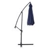 10ft Cantilever Patio Umbrella, Offset Hanging Outdoor Table Umbrella with Tilt Crank, 6 Sturdy Ribs, UV 50+ Protection Sun Shade for Market, Garden,