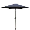 8.8 feet Outdoor Aluminum Patio Umbrella, Patio Umbrella, Market Umbrella with 33 pounds Round Resin Umbrella Base, Push Button Tilt and Crank lift, N