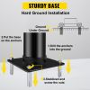 VEVOR Sun Shade Post, 85" Shade Sail Post, 3" Diameter Sail Pole, Steel Structure Sail Shade Post, Powder Coated Extendable Sun Shade Pole Suitable fo