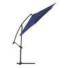 10ft Cantilever Patio Umbrella, Offset Hanging Outdoor Table Umbrella with Tilt Crank, 6 Sturdy Ribs, UV 50+ Protection Sun Shade for Market, Garden,