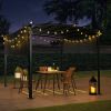 12 x 9 Ft Outdoor Pergola Patio Gazebo,Retractable Shade Canopy,Steel Frame Grape Gazebo,Sun shelter Pergola for Gardens,Terraces,Backyard Same as W41
