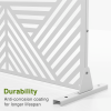 Mountain-shaped White Metal Privacy Screen Metal Outdoor Privacy Screen, Freestanding Outdoor Divider Decorative Privacy Fence Screen Set for Deck Pat
