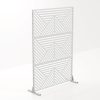 Mountain-shaped White Metal Privacy Screen Metal Outdoor Privacy Screen, Freestanding Outdoor Divider Decorative Privacy Fence Screen Set for Deck Pat