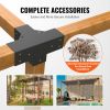 VEVOR Pergola Bracket Kit 4''x4'', 2pcs 4-Way Heavy Duty Corner Bracket Woodworks DIY Post Base Kit, Easy Installation Wooden Beams for Gazebos, Patio