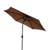 8.8 feet Outdoor Aluminum Patio Umbrella, Patio Umbrella, Market Umbrella with 42 pounds Round Resin Umbrella Base, Push Button Tilt and Crank lift, T
