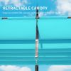 11 X 16 FT Outdoor Living Outdoor Retractable Pergola with Weather-Resistant Canopy Aluminum Garden Pergola Patio Grill Gazebo for Courtyard -Lake Blu