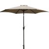 8.8 feet Outdoor Aluminum Patio Umbrella, Patio Umbrella, Market Umbrella with 42 Pound Square Resin Umbrella Base, Push Button Tilt and Crank lift, G