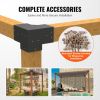 VEVOR Pergola Bracket Kit 6''x6'', 4pcs 3-Way Heavy Duty Corner Bracket Woodworks DIY Post Base Kit, Easy Installation Wooden Beams for Gazebos, Patio