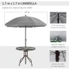 Outsunny 6 Piece Patio Dining Set for 4 with Umbrella, Outdoor Table and Chairs with 4 Folding Dining Chairs & Round Glass Table for Garden, Backyard