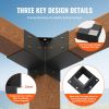 VEVOR Pergola Bracket Kit 4''x4'', 8pcs 3-Way Heavy Duty Corner Bracket Woodworks DIY Post Base Kit, Easy Installation Wooden Beams for Gazebos, Patio
