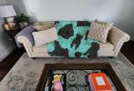 Black Pug Quilted Blanket 50x60 Artwork Pattern Quilted Throw Blanket for Bed, Couch, Sofa, Soft and Lightweight