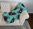 Black French Bulldog Quilted Blanket 50x60 Artwork Pattern Quilted Throw Blanket for Bed, Couch, Sofa, Soft and Lightweight