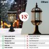 24"(H) 1-pack Vintage Black Outdoor Post Lantern - Waterproof Aluminum Lamp Post Light with Bubble Glass, Decorative Garden Pathway Lighting for Yard,