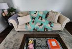 Tricolor Papillon Quilted Blanket 50x60 Artwork Pattern Quilted Throw Blanket for Bed, Couch, Sofa, Soft and Lightweight