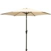8.8 feet Outdoor Aluminum Patio Umbrella, Patio Umbrella, Market Umbrella with 42 Pound Square Resin Umbrella Base, Push Button Tilt and Crank lift, C
