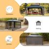 10' X 14' Hardtop Gazebo, Aluminum Metal Gazebo with Galvanized Steel Double Roof Canopy, Curtain and Netting, Permanent Gazebo Pavilion for Patio, Ba