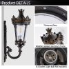 Vintage Outdoor Wall Lantern, Waterproof Exterior Wall Sconce with Crown Top and Clear Glass, Decorative Outdoor Lighting Fixture for Patio, Garden, o