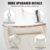 VEVOR Double Quilted Fabric Hammock, 12 FT Double Hammock with Curved Spreader Bars, 2 Person Quilted Hammock with Detachable Pillow and Chains for Ca