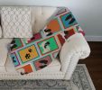 Lots of Black and Whtie Papillon Quilted Blanket 50x60 Artwork Pattern Quilted Throw Blanket for Bed, Couch, Sofa, Soft and Lightweight
