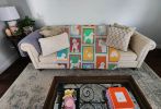 Lots of White Standard Poodle Quilted Blanket 50x60 Artwork Pattern Quilted Throw Blanket for Bed, Couch, Sofa, Soft and Lightweight