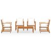 5 Piece Garden Lounge Set with Cushion Solid Acacia Wood