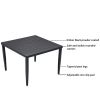 5-Piece Outdoor Patio Aluminum Furniture, Modern Dining Set, including 4 Dining Chairs Sunbrella Fabric Cushioned and 40" Square Dining Table with Umb