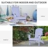 Wooden Adirondack Chair, Outdoor Patio Lawn Chair with Cup Holder, Weather Resistant Lawn Furniture, Classic Lounge for Deck, Garden, Backyard, Fire P