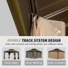 12'x14' Hardtop Gazebo, Outdoor Aluminum Frame Canopy with Galvanized Steel Double Roof, Outdoor Permanent Metal Pavilion with Curtains and Netting fo