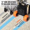 VEVOR Beach Dolly with Big Wheels for Sand, 29.9" x 15.4" Cargo Deck, w/ 12" Foam Wheels, 165LBS Loading Capacity Folding Sand Cart & 27" to 44.7" Adj