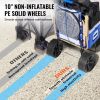VEVOR Beach Dolly with Big Wheels for Sand, 15.4" x 15.7" Cargo Deck, w/ 10" PE Solid Wheels, 69LBS Loading Capacity Folding Sand Cart, Heavy Duty Car