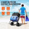 VEVOR Beach Dolly with Big Wheels for Sand, 15.4" x 15.7" Cargo Deck, w/ 10" PE Solid Wheels, 69LBS Loading Capacity Folding Sand Cart, Heavy Duty Car