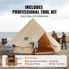 VEVOR 8-10 Person Canvas Glamping Bell Tent, Breathable Waterproof Yurt Tent with Stove Jack and Detachable Side Wall for Family Camping,16'x16'x118 "