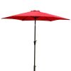 8.8 feet Outdoor Aluminum Patio Umbrella, Patio Umbrella, Market Umbrella with 42 pounds Round Resin Umbrella Base, Push Button Tilt and Crank lift, R